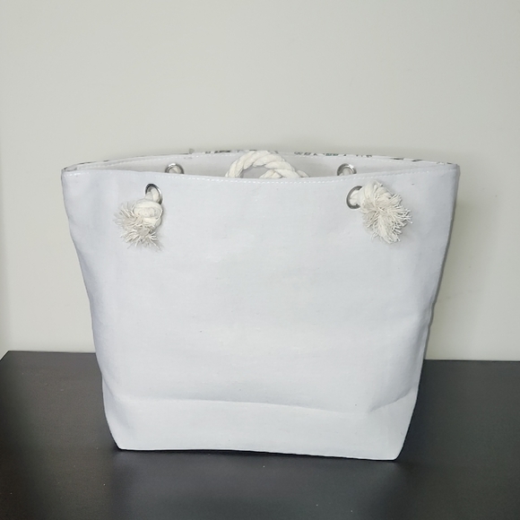 Canvas Tote Bag with Dollar Print - Picture 2 of 12